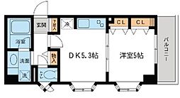 ルクレ初台 3階1DKの間取り