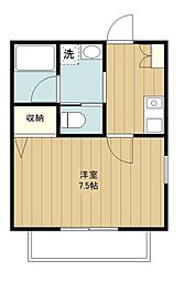 ランドホーム相模大野 2階1Kの間取り