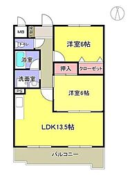 リュミエール 2LDKの間取図画像