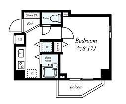 アクアリガーレ西日暮里イースト 3階1Kの間取り