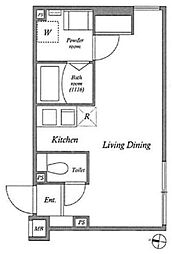 リーガランド下北沢 2階ワンルームの間取り