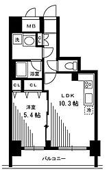 銀座レジデンス伍番館 1LDKの間取図画像