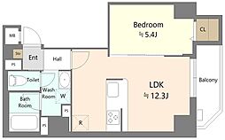 アリビス本郷三丁目 11階1LDKの間取り