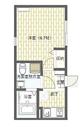 アーバンステージ門前仲町III 201 2階1Kの間取り