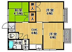 松坂コーポA 3DKの間取図画像