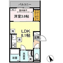D Paina 鷺沼 1LDKの間取図画像