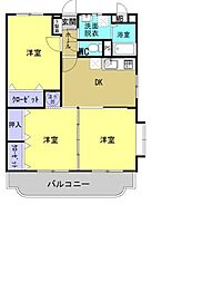 ユーミー横田 3DKの間取図画像