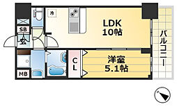 プレサンス兵庫ヴィアーレ 1LDKの間取図画像