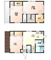 宮町戸建て 3DKの間取り