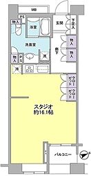 パークフラッツ銀座イースト 9階ワンルームの間取り