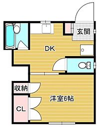 ＳＯＬＥＩＬ・II 2階1DKの間取り