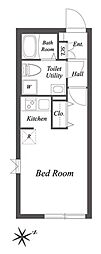 パセオ四谷 ワンルームの間取図画像