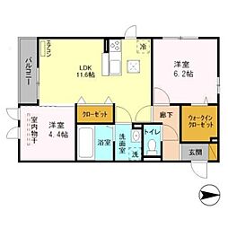 メルベーユ 2LDKの間取図画像