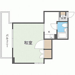 エレガンス高宮 1Kの間取図画像