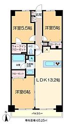 サンパレス綾瀬 7階3LDKの間取り