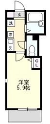 ベイルーム鶴見小野 1Kの間取図画像