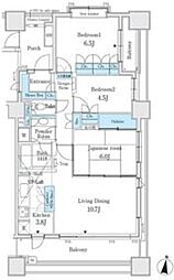 両国パーク・ホームズ 14階3LDKの間取り