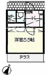 アクセーヌ井の頭A棟 1Kの間取図画像