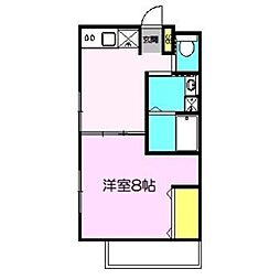 サウスジョイ 1DKの間取図画像