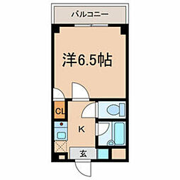 サンヴァレー南雪谷 1Kの間取図画像