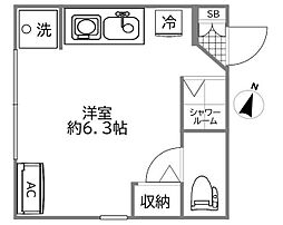 RakRak下井草 ワンルームの間取図画像