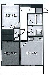 D.C.Hills. 2DKの間取図画像