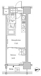 ザ・パークハビオSOHO高田馬場テラス 1DKの間取図画像