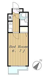 ジョイフル相模原 1Kの間取図画像