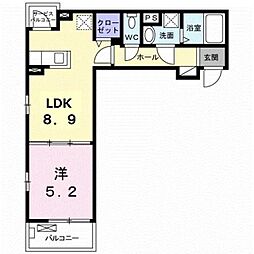 JR上越新幹線 新潟駅 バス12分 上近江下車 徒歩5分の賃貸アパート 2階1LDKの間取り