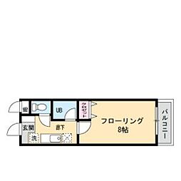 グランパさかき 1Kの間取図画像