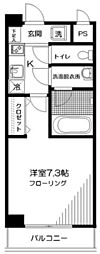 ペペール 1Kの間取図画像