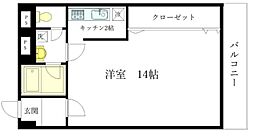 メゾン・ド・グリシーヌ 3階ワンルームの間取り