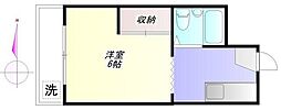 本二ヴィレッヂ 1Kの間取図画像