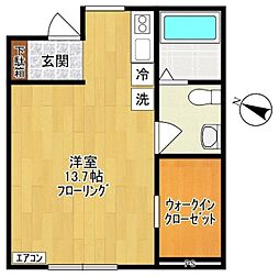 フォーラム菅野戸呂 ワンルームの間取図画像