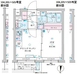 ジェノヴィア京成立石V 3階1DKの間取り