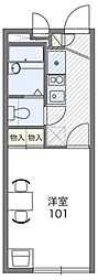 レオパレスＭＯＮＺＡ 2階1Kの間取り