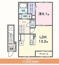 木ノ本アパートA 1LDKの間取図画像