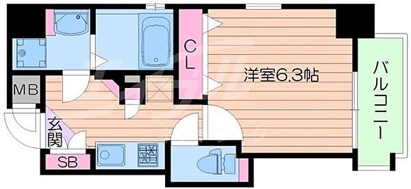 ミラージュパレス北梅田 ｜大阪府大阪市北区豊崎４丁目(賃貸マンション1K・6階・24.68㎡)の写真 その2