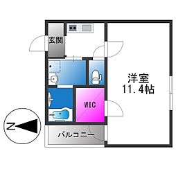 フジパレス山之内 1Kの間取図画像