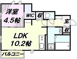 フローラ2 1LDKの間取図画像