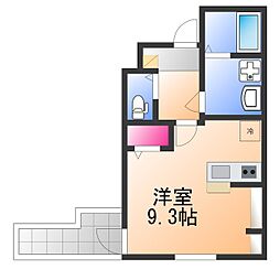西湊町エヌエム・セント ワンルームの間取図画像