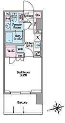 コンフォリア東新宿ステーションフロント 9階1Kの間取り