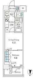 フロンティアレジデンス錦糸公園 1LDKの間取図画像