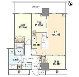 ＴＨＥ ＴＯＷＥＲ ＪＵＪＯ 31階3LDKの間取り