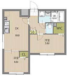 エルファーロ大塚 4階2DKの間取り