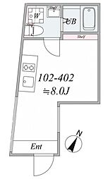 trias283 4階ワンルームの間取り