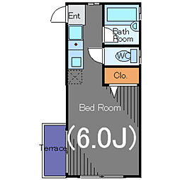 JR山手線 大崎駅 徒歩7分の賃貸アパート 1階ワンルームの間取り
