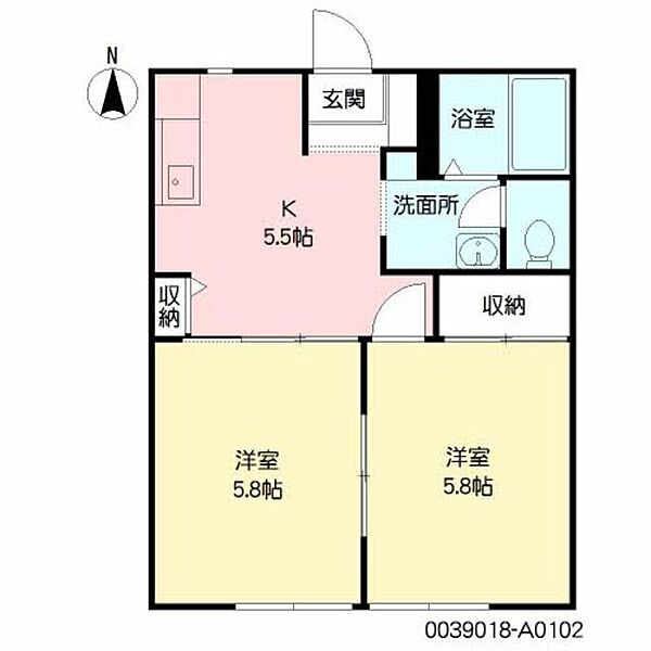 フレグランスゆうゆう A0102｜宮崎県都城市南横市町(賃貸アパート2K・1階・38.93㎡)の写真 その2