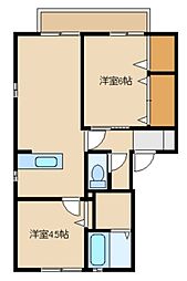 FELIZ 1階2LDKの間取り