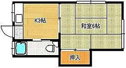 K'sコーポ 1Kの間取図画像